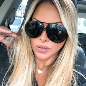 New Black Oversized Aviator Sunglasses